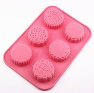 Cherryard 6-Cavity Silicone Mooncake Molds Cake Molds Handmade Soap Molds,Home Baking Molds N3