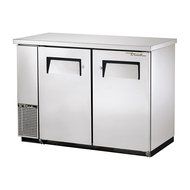 True S/S 2-Solid Door 4-Shelf Back Bar Cooler for 82 6-Packs