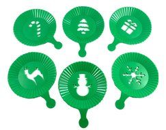 Holiday Baking Decoration Stencils - 6 Stencils, Assorted Color Packs