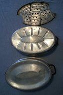 Roaster, Vintage 3 piece, Aluminum, Oval, Marswell's Germany. N2