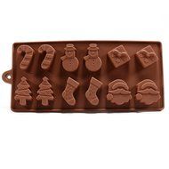 Eshock Chrismas Shape Chocolate Cake Jelly Ice Silicone Fondant Mold / Baking Mould N2
