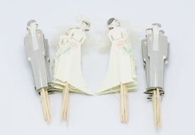 Betop House Set of 24 Pieces Bride and Bridegroom Decorative Cupcake Topper for Bridal Shower Wedding Ceremony... N5