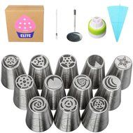 Russian Piping Tips &amp; Icing Tips Complete Bundle | 18 Pcs/Set | 304 Stainless Deluxe Nozzles Buttercream Decorating... N9