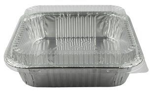 Square Foil Cake Pan 8&quot; x 8&quot; with Lid 5 Sets N4