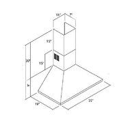 Range Hood Wall Mounted Stainless Steel 30" CH-105-CS NT AIR. Made in Italy. N4