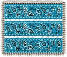 Bandana Light Blue- Designer Strips - Edible Cake Side Toppers - D506