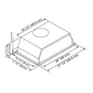 Ancona Stainless Steel 450 CFM Built-In Range Hood, 28-Inch N4