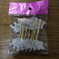 DooXoo Double Sided Crown Topper Silver Glitter Crown Wand Cake Topper Cupcake Topper Wedding Cupcake Toppers...