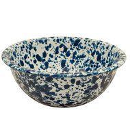 Enamelware Cereal Bowl - Navy Blue / Cream Marble N7