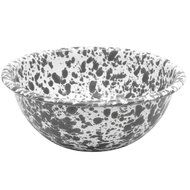 Enamelware Cereal Bowl - Navy Blue / Cream Marble N9