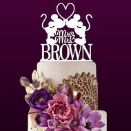 Sugar Yeti Made In USA Personalized Wedding Cake Topper Mrs Minnie Heart Mr Mickey #1 Black N17