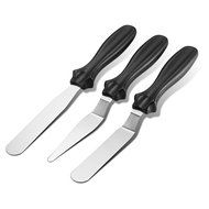 G2PlAY Stainless Steel Baking Spatulas, Angled Metal Icing Spatula Set of 3 Packs