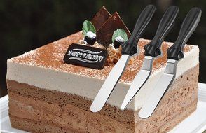 G2PlAY Stainless Steel Baking Spatulas, Angled Metal Icing Spatula Set of 3 Packs N2