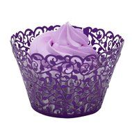 BETOP HOUSE Vine Lace 50-Piece Cupcake Wrappers, Purple N15