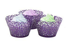 BETOP HOUSE Vine Lace 50-Piece Cupcake Wrappers, Purple N16