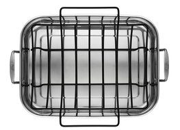Anolon Tri-Ply Clad Stainless Steel 17-Inch by 12-1/2-Inch Large Rectangular Roaster with Nonstick Rack N3