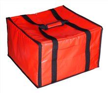 5 pcs Pizza Delivery Bag, 20" X 19" X 13-1/5"", Insulated, Red