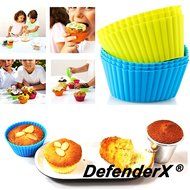 Silicone Baking Cups - DefenderX Non-Stick Cupcake and Muffin Baking Cup ,12 Pcs,Contains NO BPA - Blue,Green,... N5