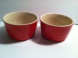 Le Creuset Stoneware Set of Two French Ramekins, 7 3/4 Oz., Chili Red N4