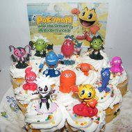 Pac-Man and the Ghostly Adventures Deluxe Mini Cake Toppers Cupcake Decorations Set of 12 Figures with Pac-Man... N3