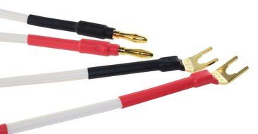 [4-pack] Hifi Speaker Cable Jumpers Wire /Assembled (Spade Plug to Banana Plugs) White /ジャンパーケーブル Yラグ&hArr;バナナプラグ/하이&amp;#