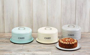 28.5x 18cm Cream Living Nostalgia Airtight Domed Cake Tin