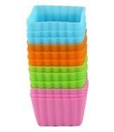 Bakerpan Silicone Mini Cake Holders, Baking Cups, 2 Inch Squares, 12 Pack