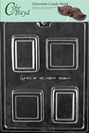 Cybrtrayd M228 2 Square 2 Rectangle with Border Miscellaneous Chocolate Candy Mold