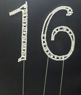 DYQWT Sweet 50 Cake Topper, Large Crystal 50th Numbers Birthday Bling Rhinestone Crystal Glass Cake Topper Cake... N2