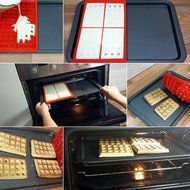 Fashionclubs 4-Cavity Silicone Waffles Cake Baking Mold Cakepan,11.14x7.24x0.19" N3