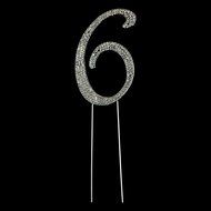 Number 7 Cake Topper, Birthday or Anniversary Party Decoration, Rhinestone Metal Top (7) N16