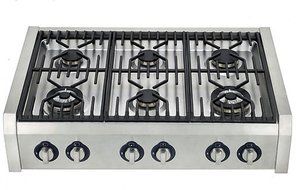 Cosmo Professional Style Slide-In Gas Cooktop in Stainless Steel -36 in