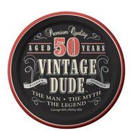 50th Birthday Vintage Dude Aged 50 Years Birthday ~Edible Icing Image Cake/cupcake Topper!!! (1/4 Sheet) N2