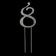 Number 7 Cake Topper, Birthday or Anniversary Party Decoration, Rhinestone Metal Top (7) N19