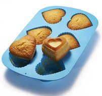 Chefaith 2 Pcs 6-Cup Silicone Muffin / Cupcake Baking Pan [Heart-Shaped Baking Cups] - Non-Stick, Heat Resistant... N5
