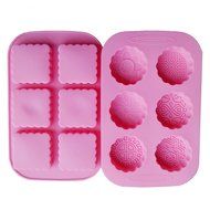 Yunko 6 Cavity Mooncake Silicone Chocolate Muffin Cupcake Soap Mold Pan Round and Square (Sunflowers) N5