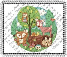 1/4 Sheet ~ Children Woodland Animals Birthday ~ Edible Image Cake/Cupcake Topper!!!