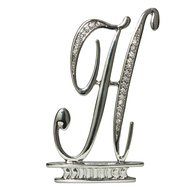 Ivy Lane Design Monogram Crystal Cake Top Letter E, Silver, 4-1/2-Inch N19