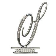 Ivy Lane Design Monogram Crystal Cake Top Letter E, Silver, 4-1/2-Inch N20