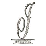 Ivy Lane Design Monogram Crystal Cake Top Letter E, Silver, 4-1/2-Inch N22