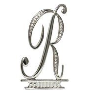 Ivy Lane Design Monogram Crystal Cake Top Letter E, Silver, 4-1/2-Inch N23