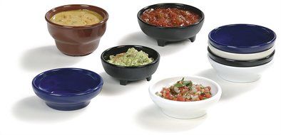 Carlisle 087803 Melamine Molcajete Ramekin, 8-oz. Capacity, 1.63 x 4.50", Black (Case of 48) N7