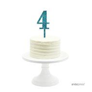 Andaz Press 5th Birthday and Anniversary Acrylic Cake Toppers, Pink Glitter, Number 5, 1-Pack N93