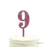 Andaz Press 5th Birthday and Anniversary Acrylic Cake Toppers, Pink Glitter, Number 5, 1-Pack N96
