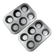 Kiddy Kitchen Nonstick Bakeware Muffin Pan,12-Cup Gray