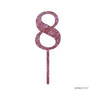 Andaz Press 5th Birthday and Anniversary Acrylic Cake Toppers, Pink Glitter, Number 5, 1-Pack N99