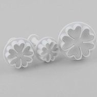 Ostart 3x 5-petal Flower Fondant Cake Biscuit Sugarcraft Plunger Cutter Craft Mold Tool N2