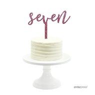 Andaz Press 5th Birthday and Anniversary Acrylic Cake Toppers, Pink Glitter, Number 5, 1-Pack N110