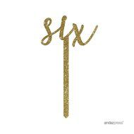 Andaz Press 5th Birthday and Anniversary Acrylic Cake Toppers, Pink Glitter, Number 5, 1-Pack N111