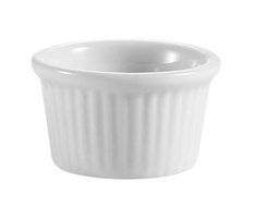 CAC China Accessories 2-5/8-Inch by 1-1/2-Inch 2-Ounce Super White Porcelain Round Fluted Ramekin, Box of 48 N4